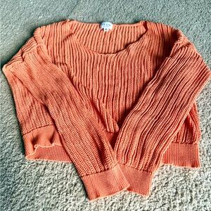 Le Lis Orange Chunky Knit Crew Neck Sweater